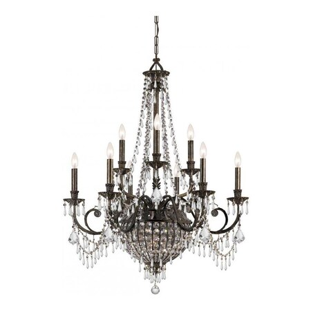 Crystorama Nine Light English Bronze Up Chandelier 5168-EB-CL-MWP